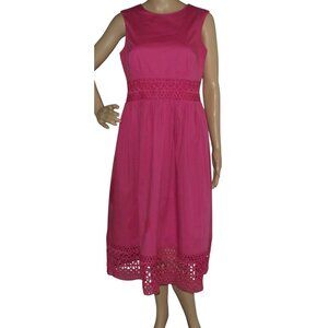 Nanette Lepore Dress Womens Size 4 Contessa Rose Pink Cotton Sleeveless Midi